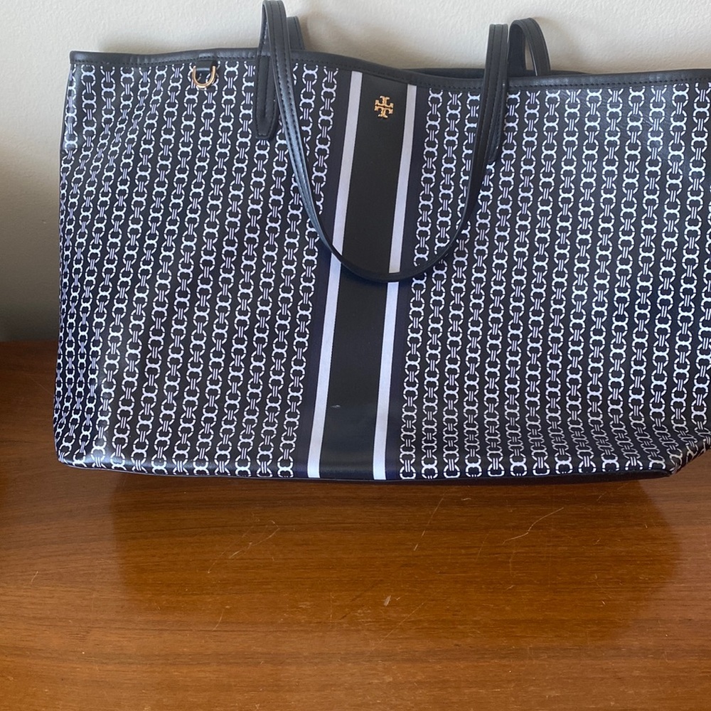 Tory Burch Black and White Tote Bag